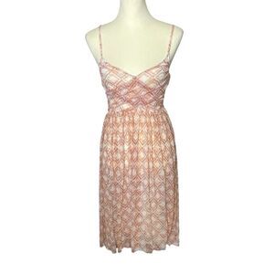 Free People Watercolor Diamond Flowy Semi Sheer Sundress Midi Women's Size Small